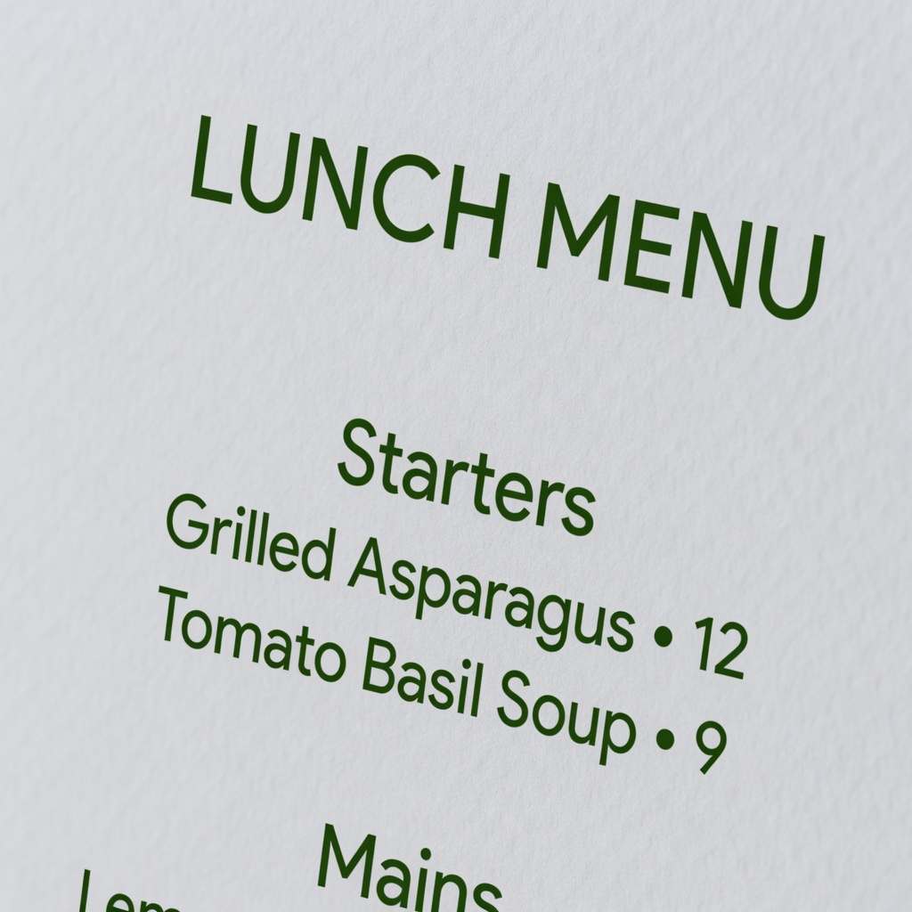 Menu / Cardápio Personalizado — detalhe — imagem ilustrativa