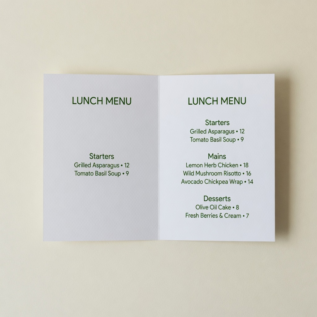 Menu / Cardápio Personalizado — variação — imagem ilustrativa