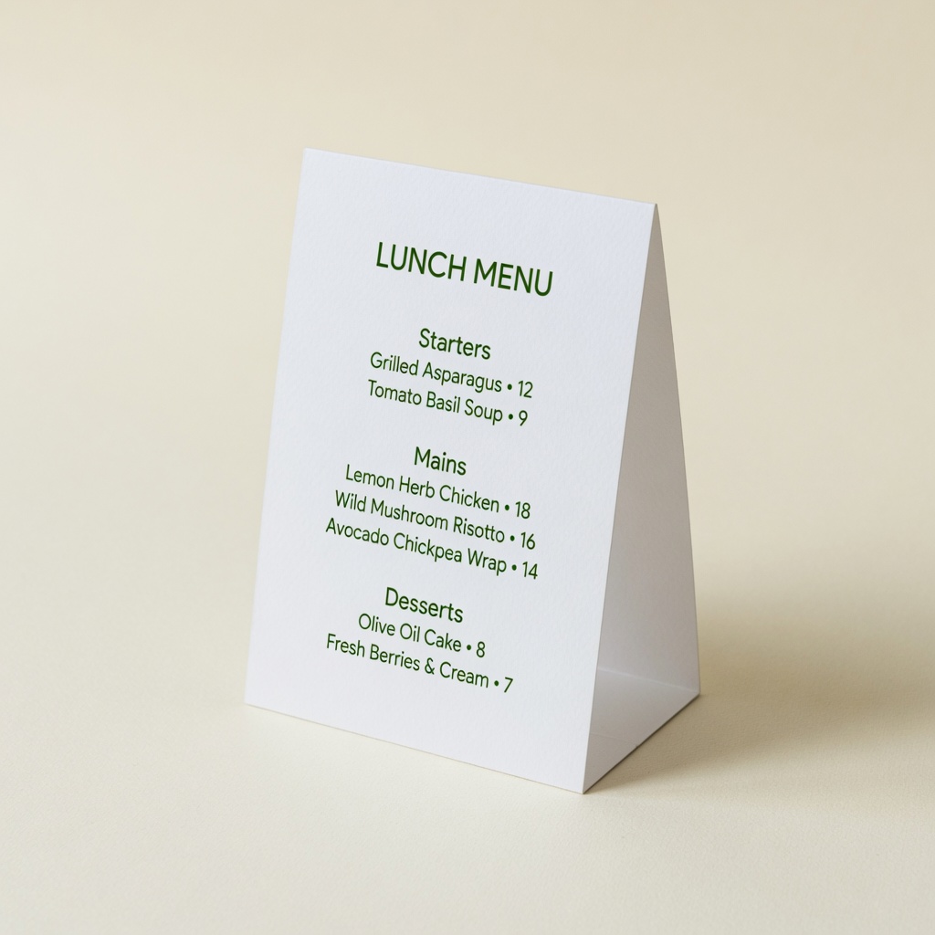 Menu / Cardápio Personalizado — imagem ilustrativa