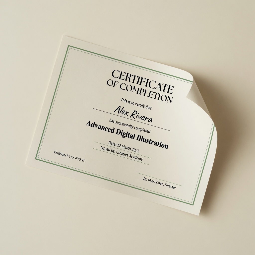 Certificado Personalizado (impressão) — variação — imagem ilustrativa