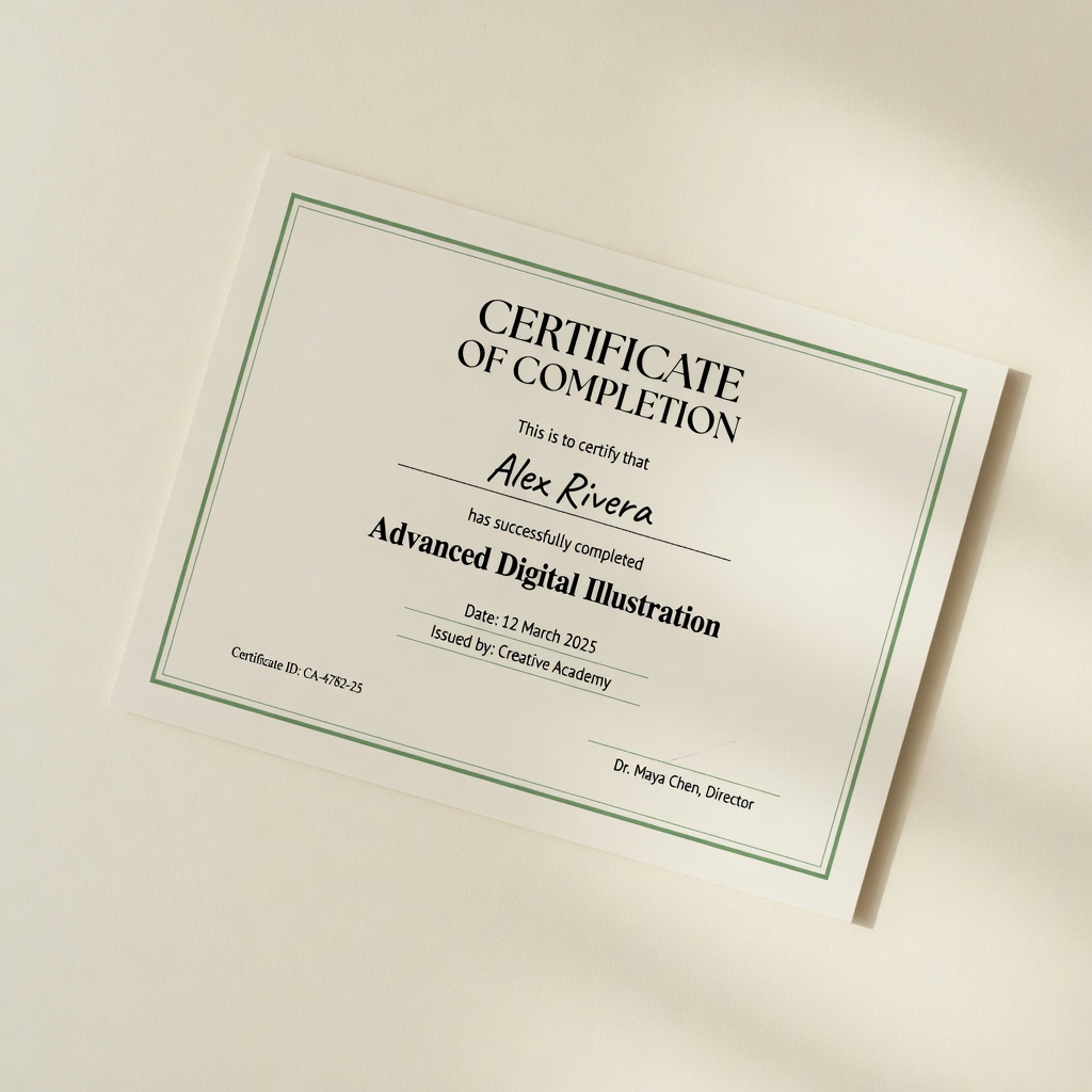 Certificado Personalizado (impressão) — imagem ilustrativa