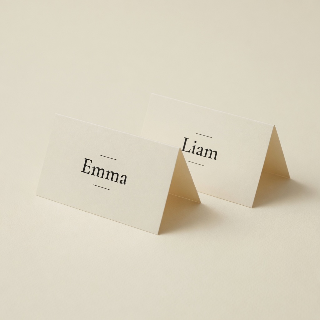 Place Card / Marcador de Mesa Personalizado — ângulo — imagem ilustrativa
